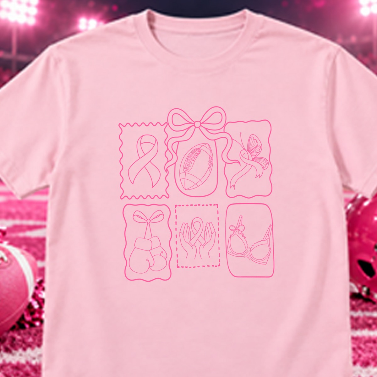 breast cancer postcard stamp DTF Transfer Design