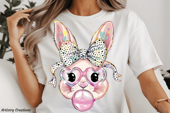 Bubble Gum Easter Bunny DTF Transfer Design