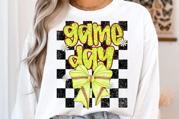 Checkered Game Day Softball DTF Transfer CF