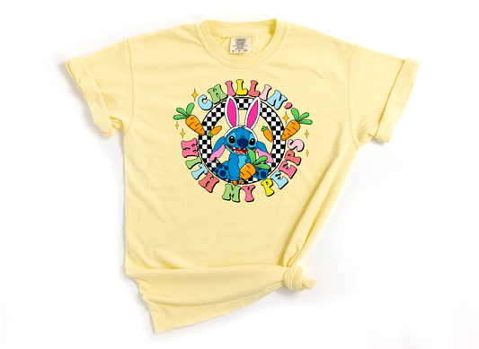 Chillin With My Peeps Stitch DTF Transfer Design