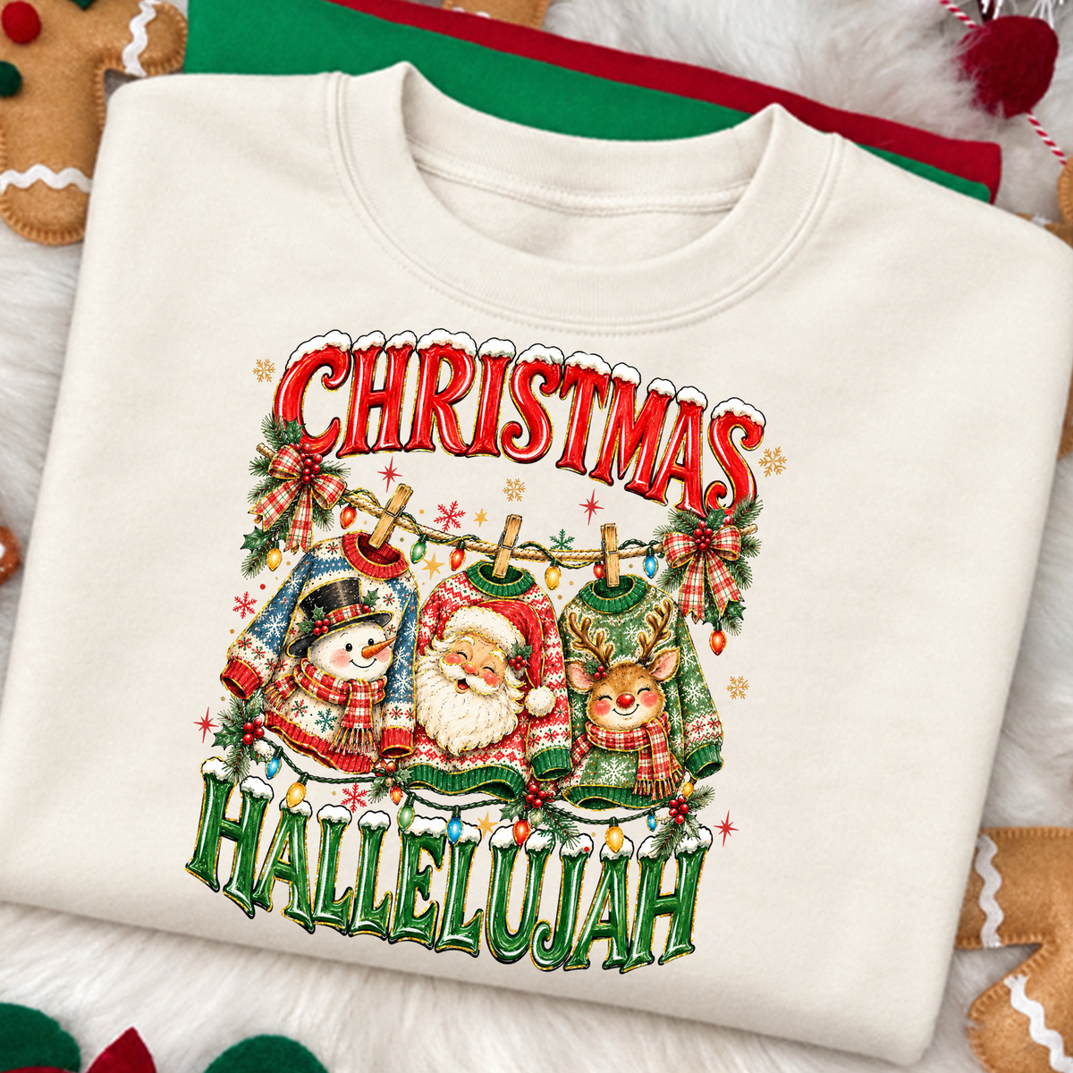 christmas hallelujah clothes line DTF Transfer Design