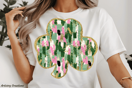 Clover Gold Trim DTF Transfer Design