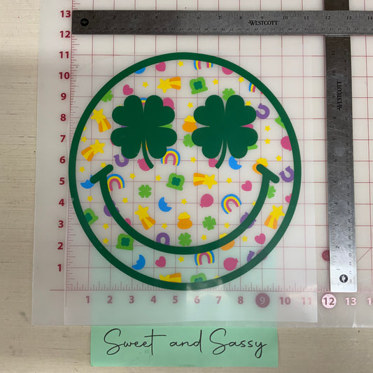 clover smiley face lucky charms DTF Transfer Design