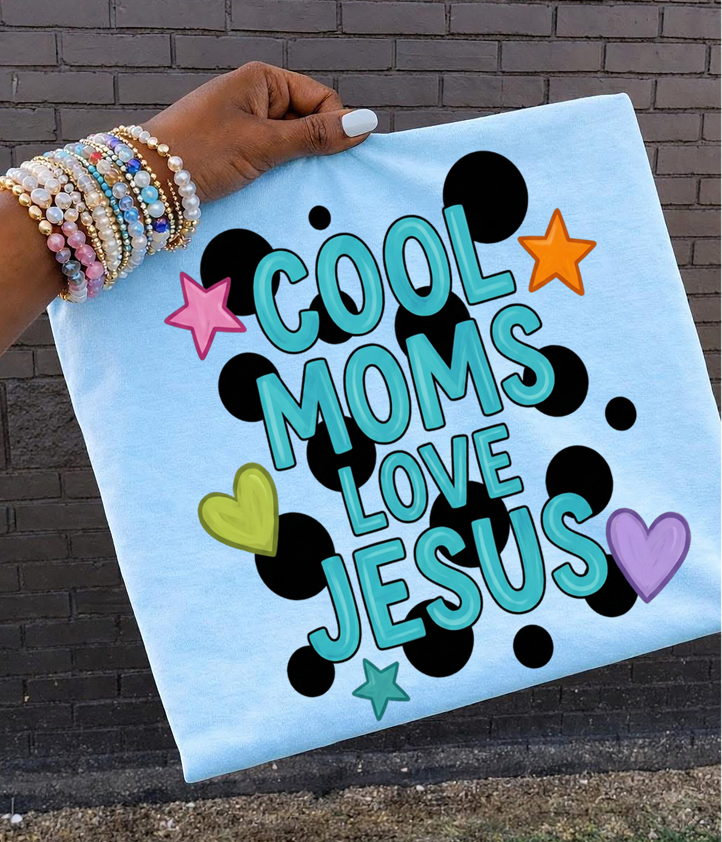 Cool moms love Jesus dots DTF Transfer Design