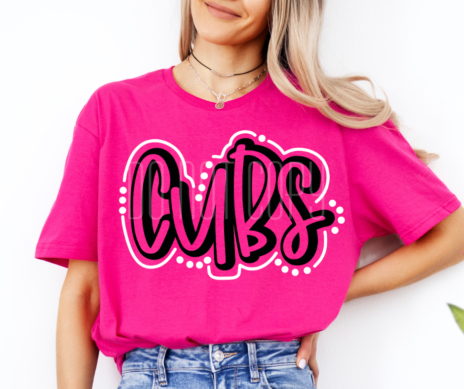 Cubs Lines and Dots DTF Transfer Design