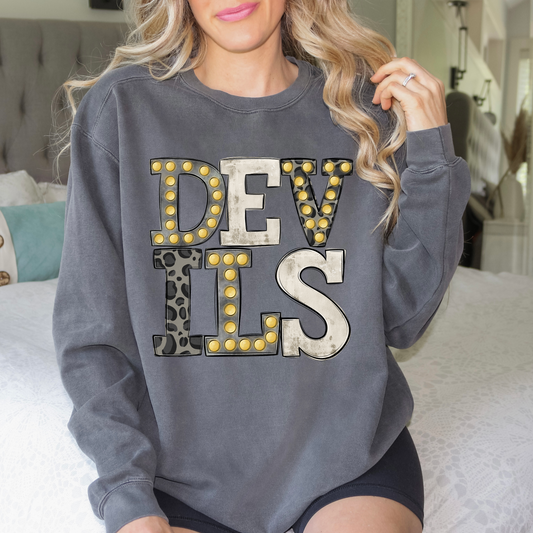 Devils Neutral Marquee DTF Transfer Design Bev