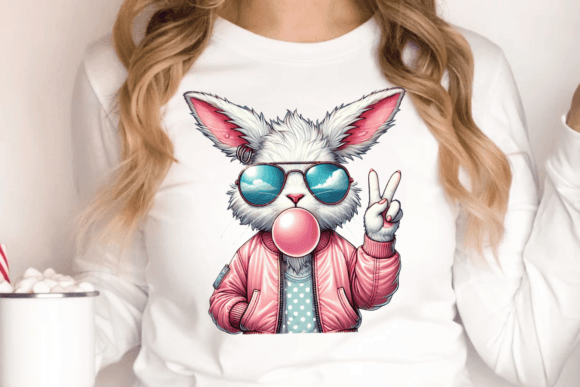 Easter Bunny Bubble Gum DTF Transfer Design