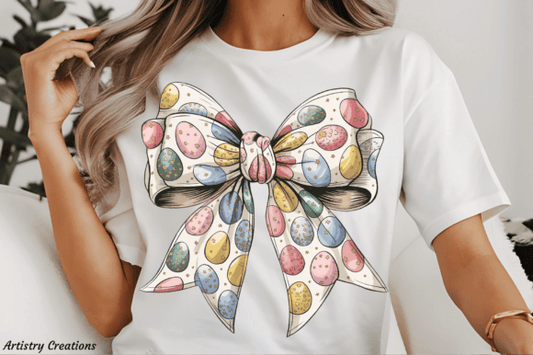 Easter Egg Bow DTF Transfer Design