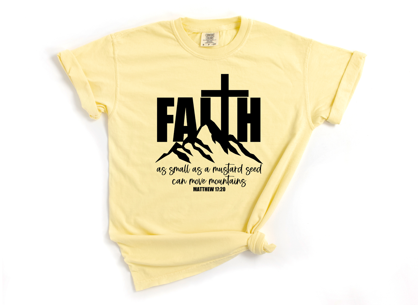 Faith as small as a mustard seed can move mountains Matthew 17:20 DTF Transfer Design