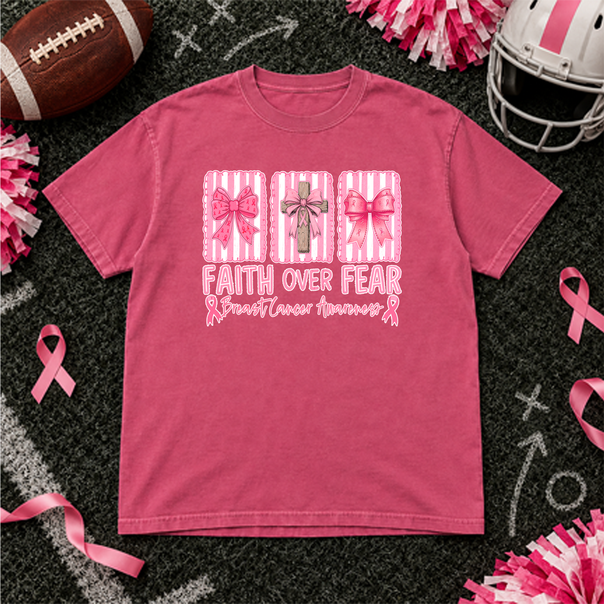 faith over fear breast cancer DTF Transfer Design