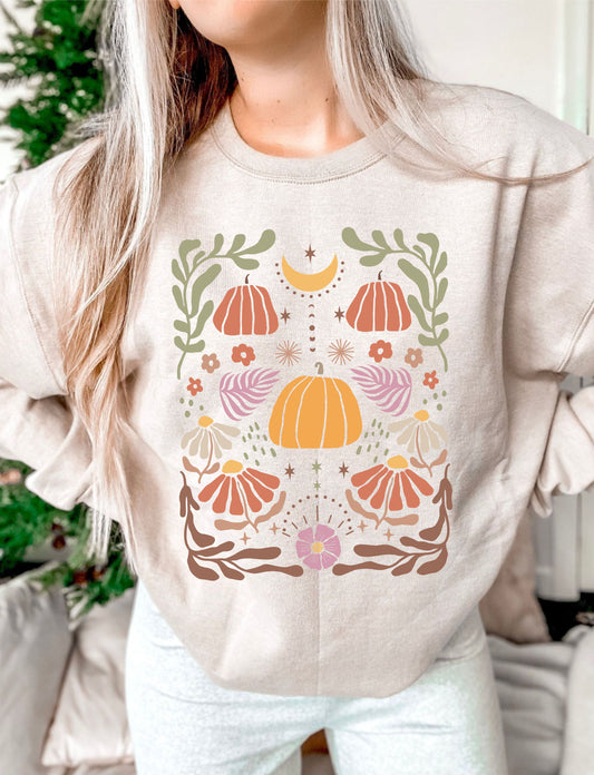 fall boho pumpkin DTF Transfer Design