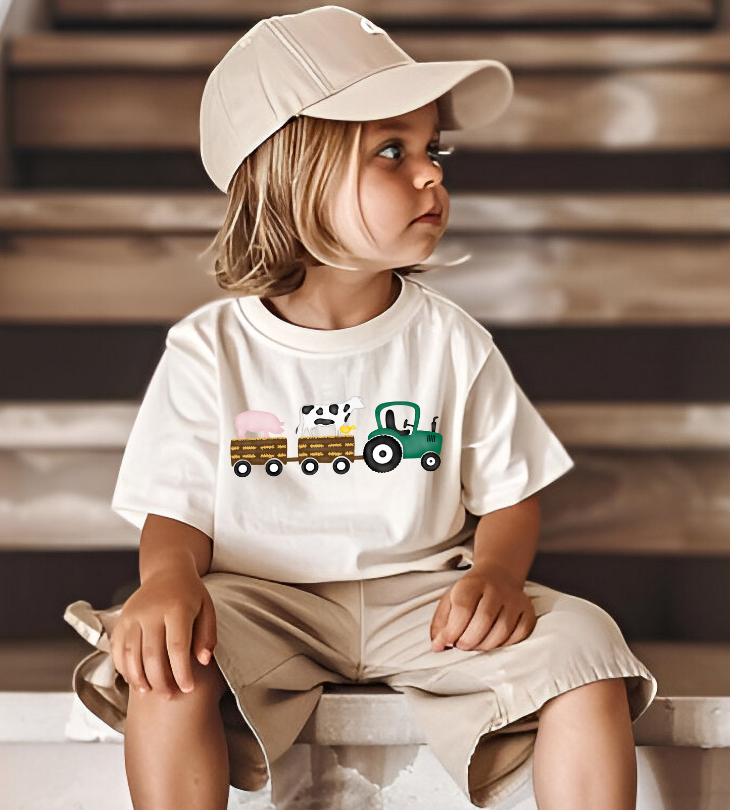 Farm Animals Tractor DTF Transfer Design