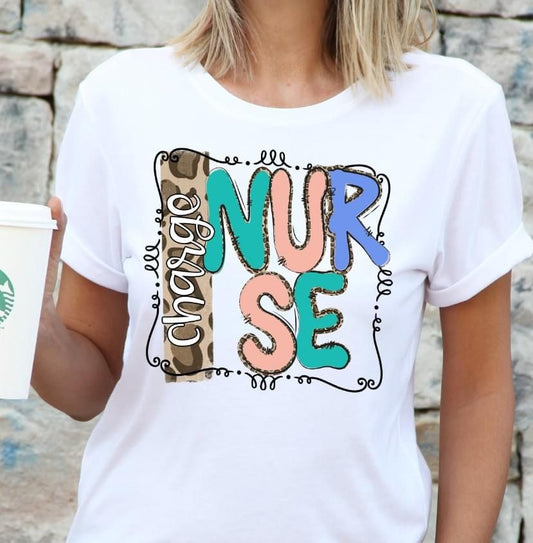 Charge Nurse DTF Transfer Design Bev