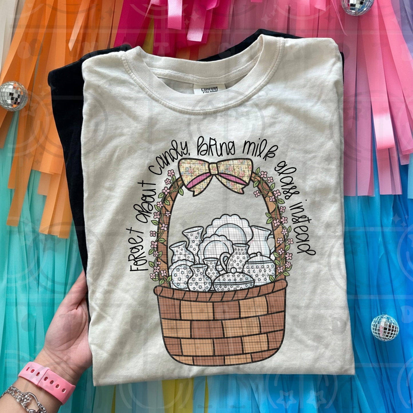 Forget about candy bring milk glass instead DTF Transfer Design