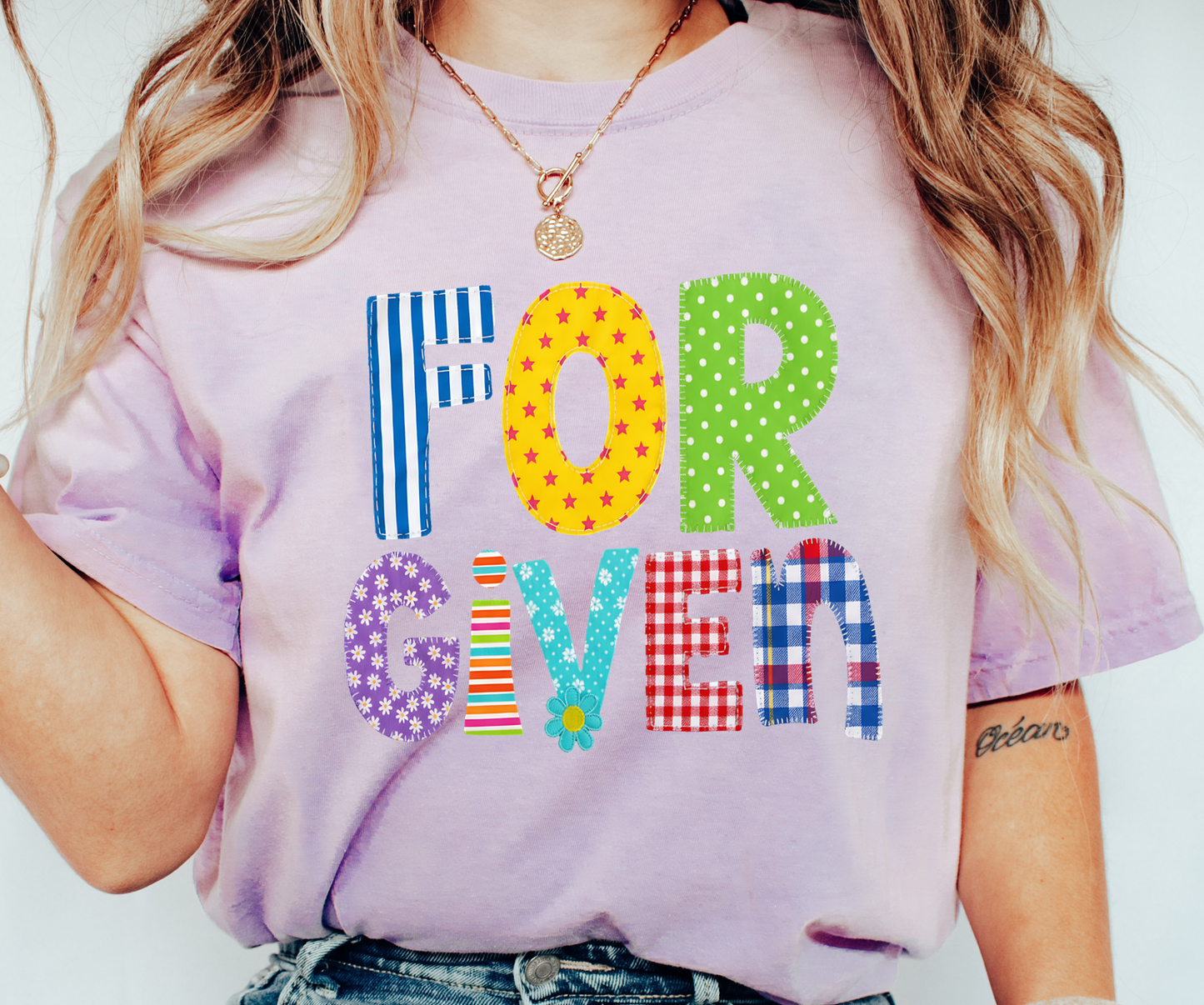 Forgiven patchwork DTF Transfer Design
