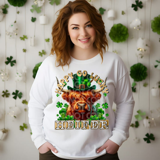 happy go lucky heifer DTF Transfer Design