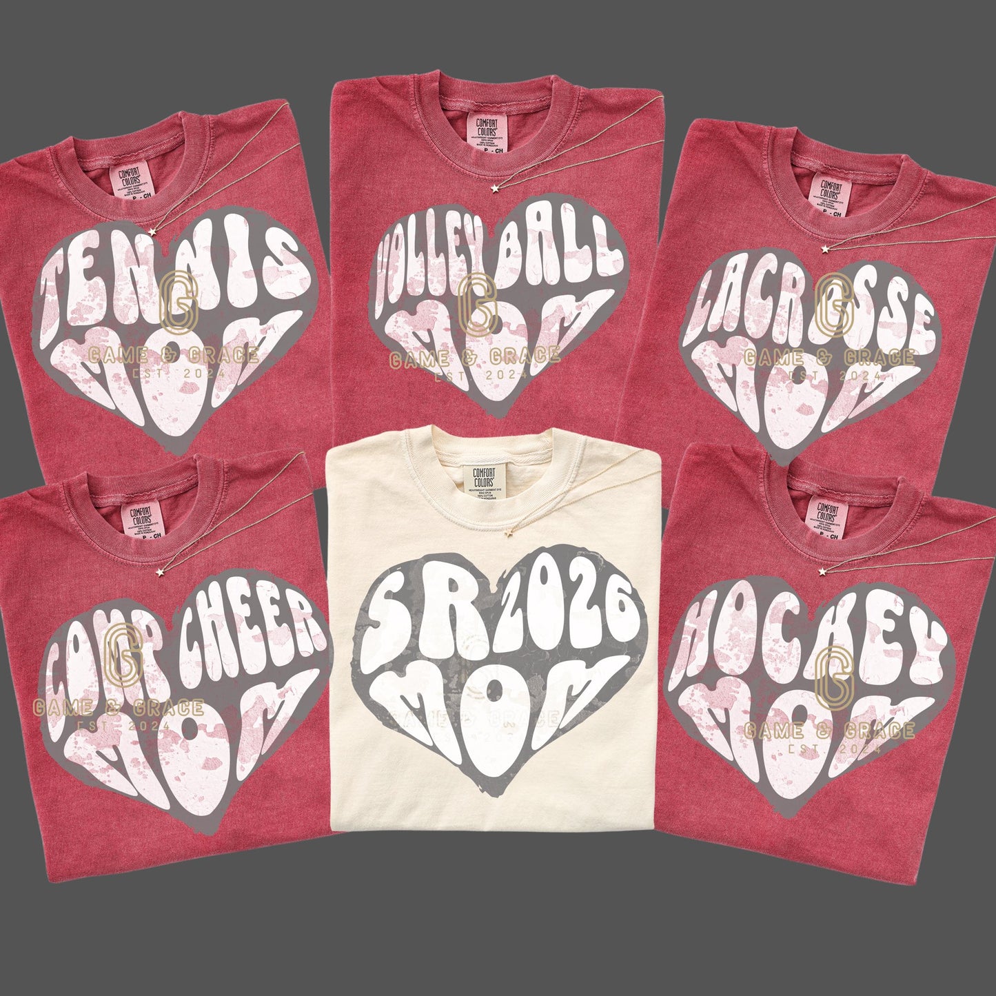 Sports Mom heart DTF Transfer Design