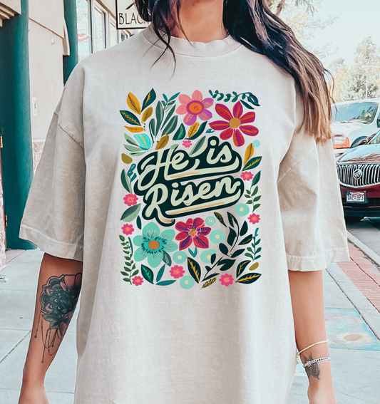He is Risen flowers DTF Transfer Design