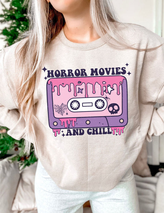 Horror Movies and Chill DTF Transfer Design