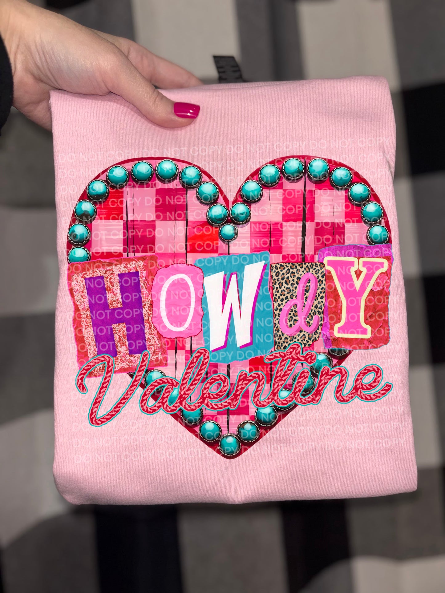 howdy valentine DTF Transfer Design