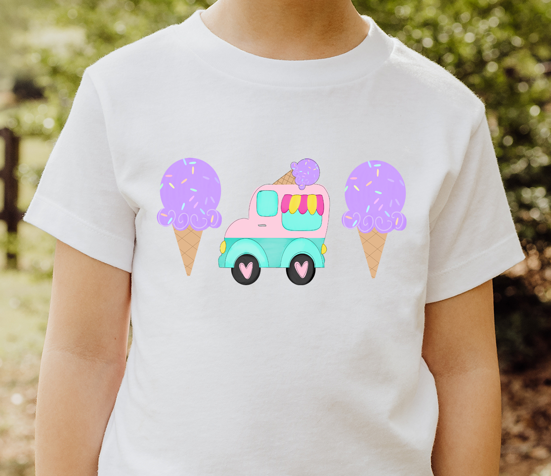 Ice Cream trio girl DTF Transfer Design