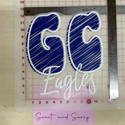 GC Eagles Scribble DTF Transfer