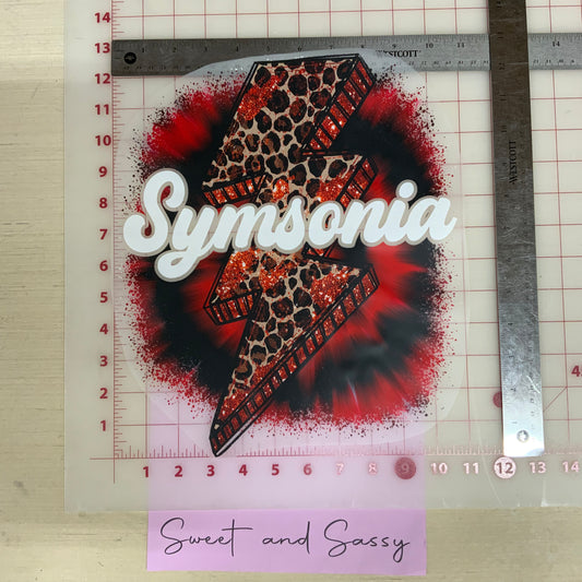 Tie Dye & Lightening Red & Black Symsonia DTF Transfer