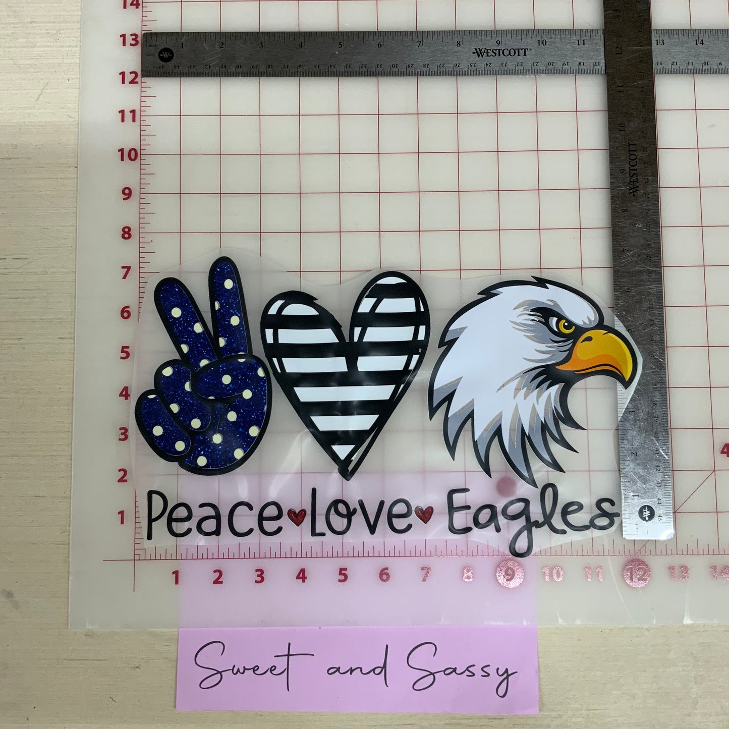 Peace Love Eagles DTF Transfer