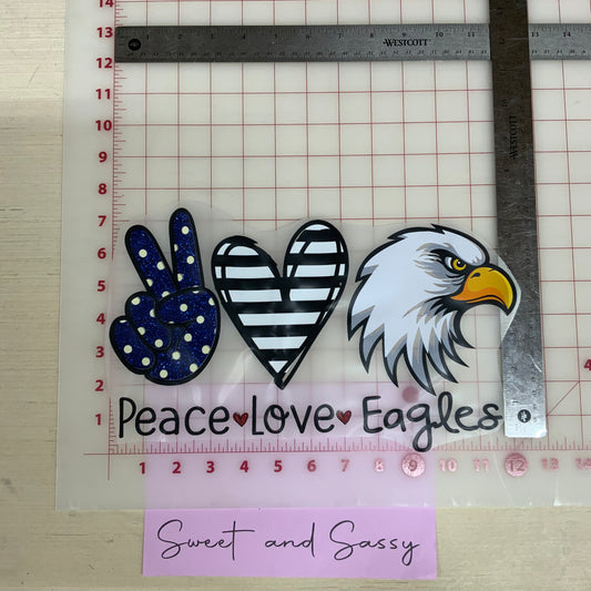 Peace Love Eagles DTF Transfer