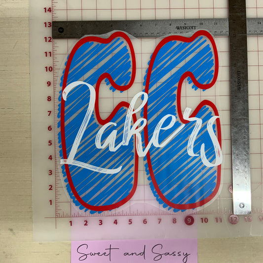 CC Lakers Scribble DTF Transfer