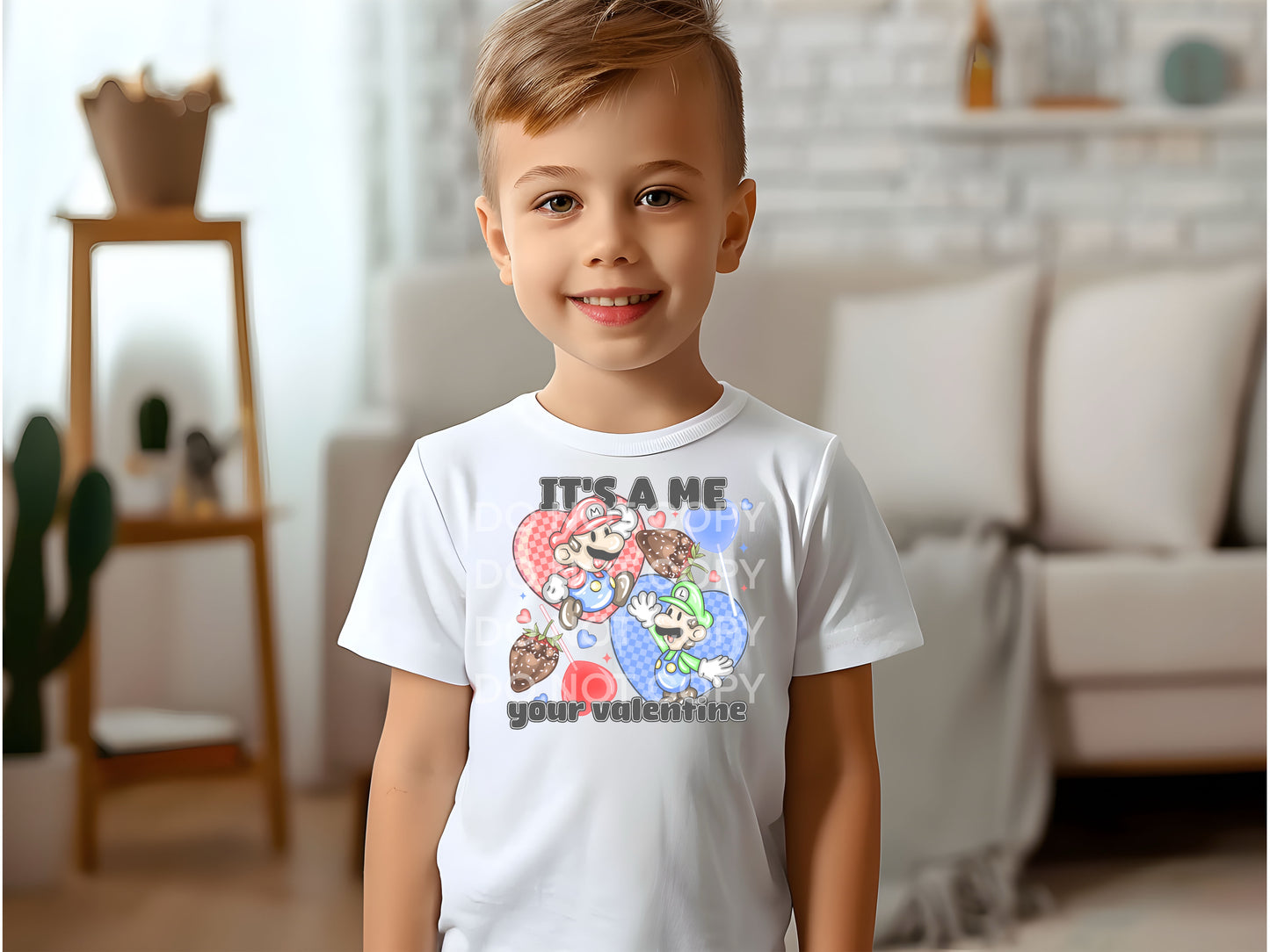 it''s a me your valentines DTF Transfer Design