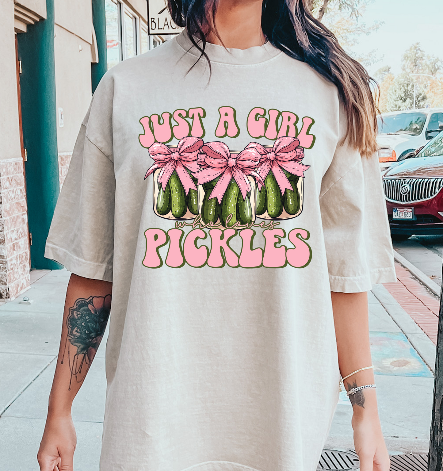 Just a Girl who loves Pickles DTF Transfer Design