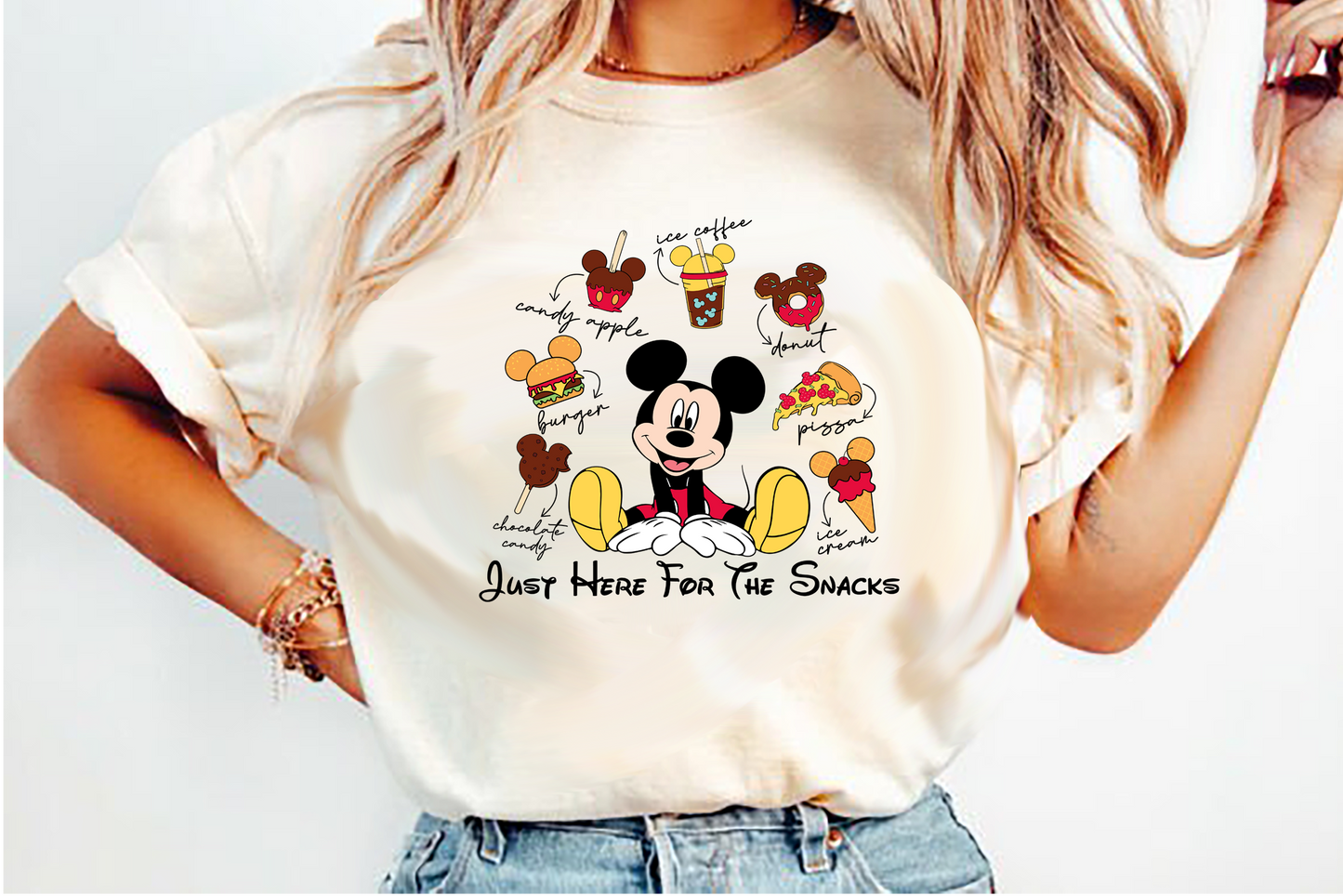 just here for the snacks Mickey DTF Transfer Design