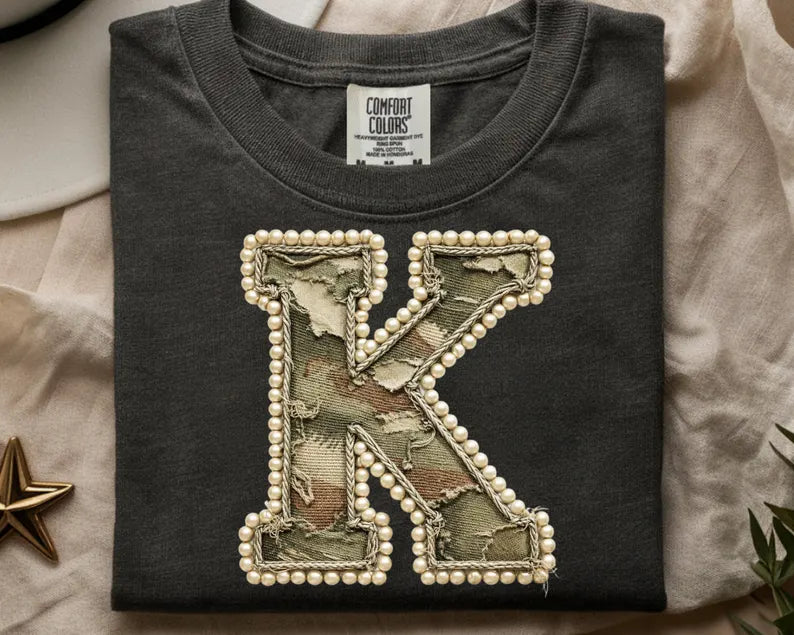 K Camo pearls DTF Transfer Design