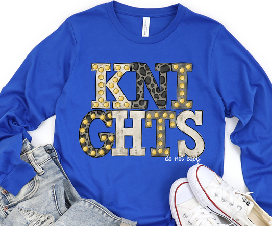 Knights Neutral Marquee DTF Transfer Design Bev