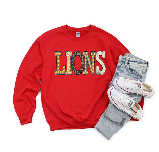 Lions Neutral Marquee DTF Transfer Design Bev