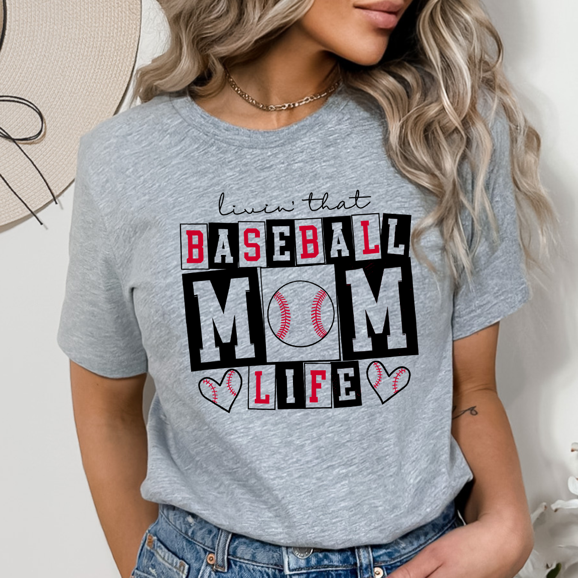 Livin that baseball mom life DTF Transfer Design
