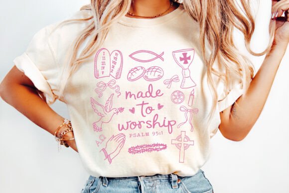 Made to Worship pink DTF Transfer Design CF