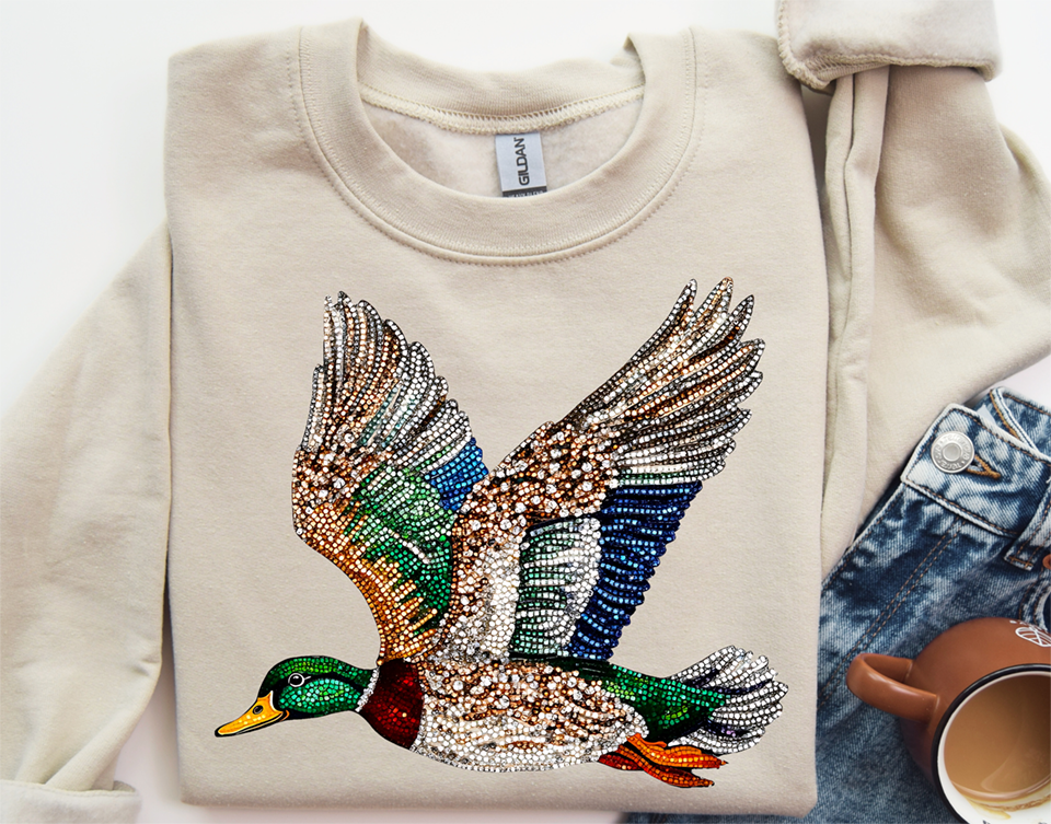 mallard duck jewel tone DTF Transfer Design