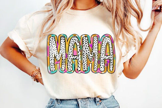 Mama colorful dalmation DTF Transfer Design CF