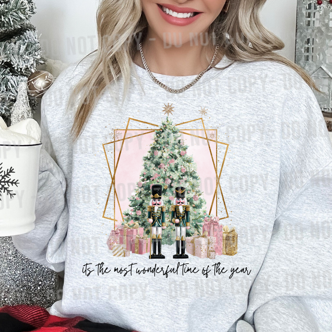 It's the most wonderful time of the year pink gold nutcrackers DTF Transfer Design