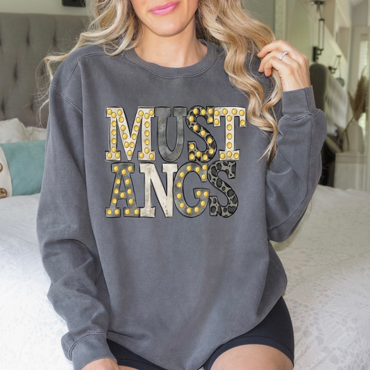 Mustangs Neutral Marquee DTF Transfer Design Bev