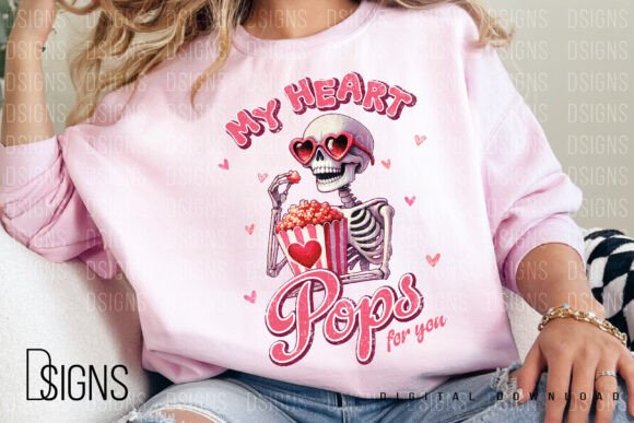 My Heart Pops for you DTF Transfer Design CF