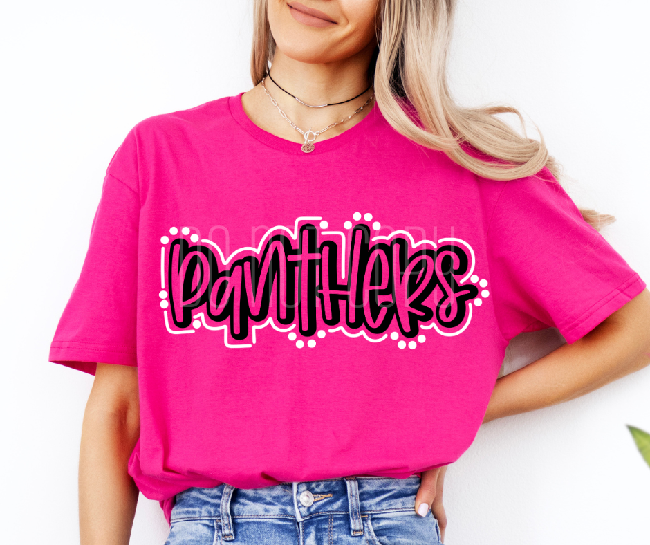 Panthers Lines and Dots DTF Transfer Design