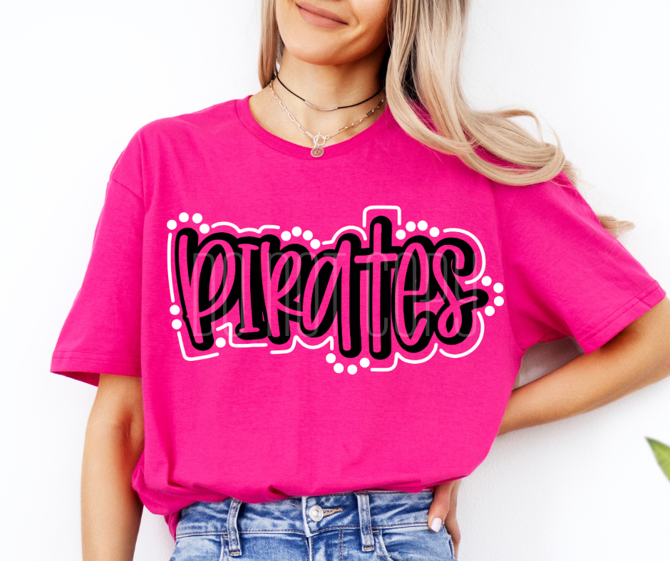 Pirates Lines and Dots DTF Transfer Design