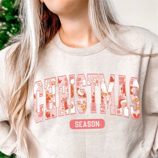 Christmas Season Pink DTF Transfer Design