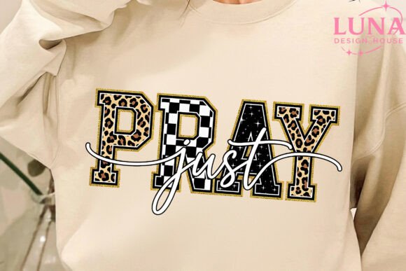 Just Pray cheetah and checkered DTF Transfer Design