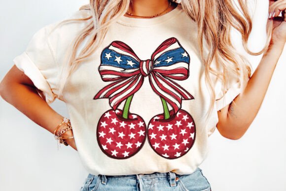 Retro America Cherry coquette DTF Transfer Design CF