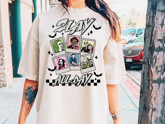Slay all day Horrors DTF Transfer Design