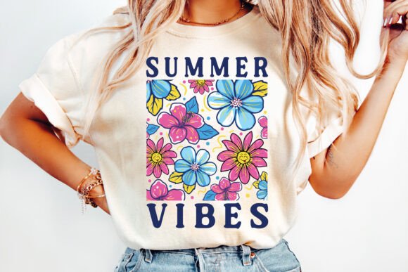 Summer Vibes floral DTF Transfer Design CF